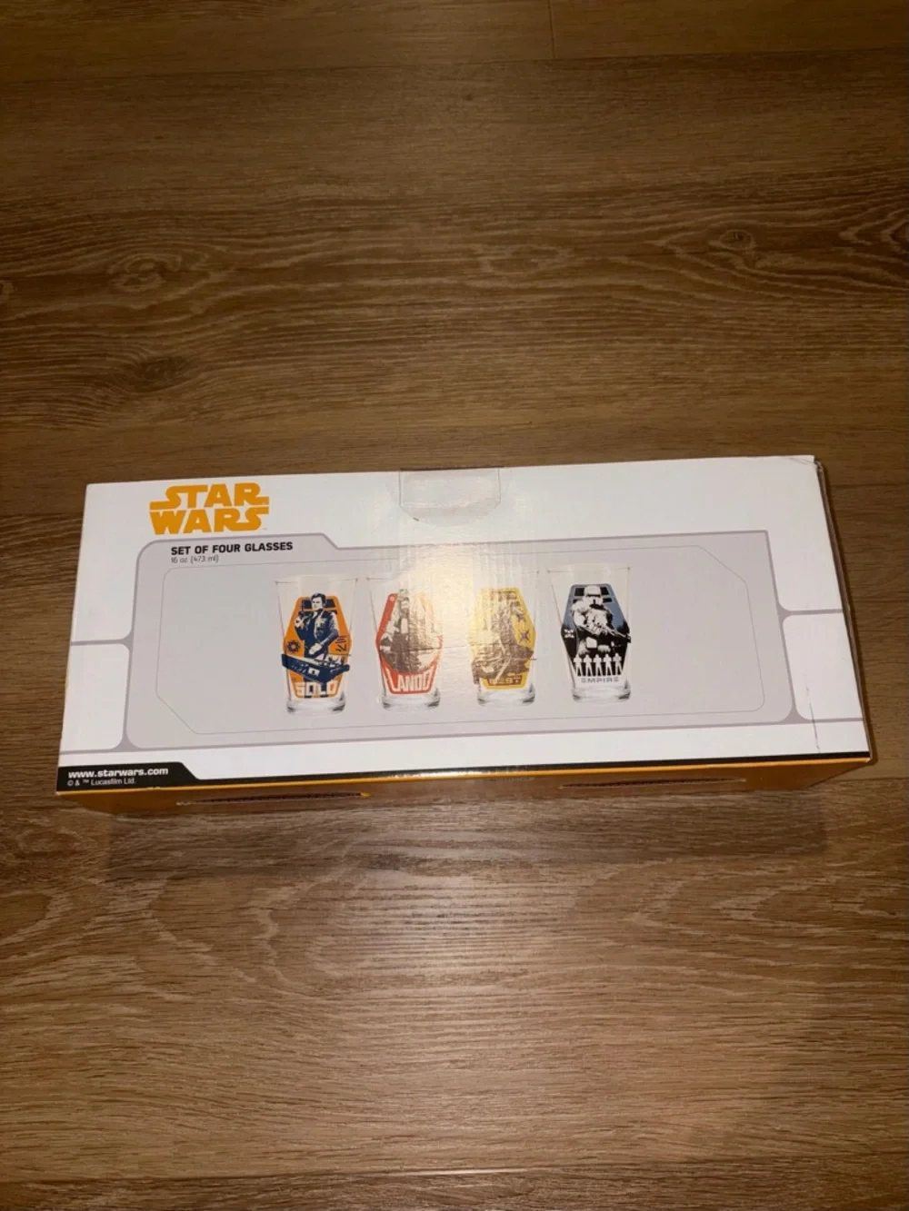 Star Wars Glass Set 4pc 16oz Vandor Disney Han Solo Lando Empire New